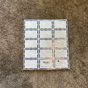 Blue and White Label Stickers